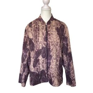 Elegant Purple Patterned Women's Blazer